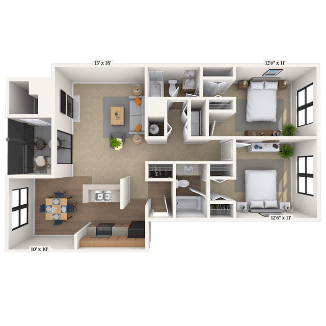 Floorplan image of unit 01809-E
