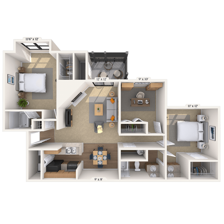 Floorplan image of unit 01814-K