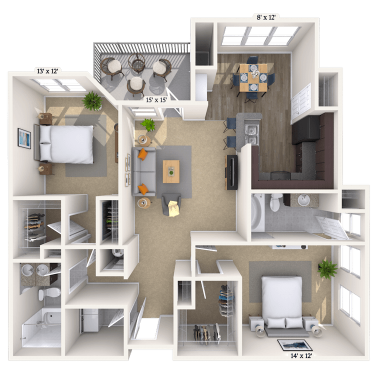 Floorplan image of unit 07722