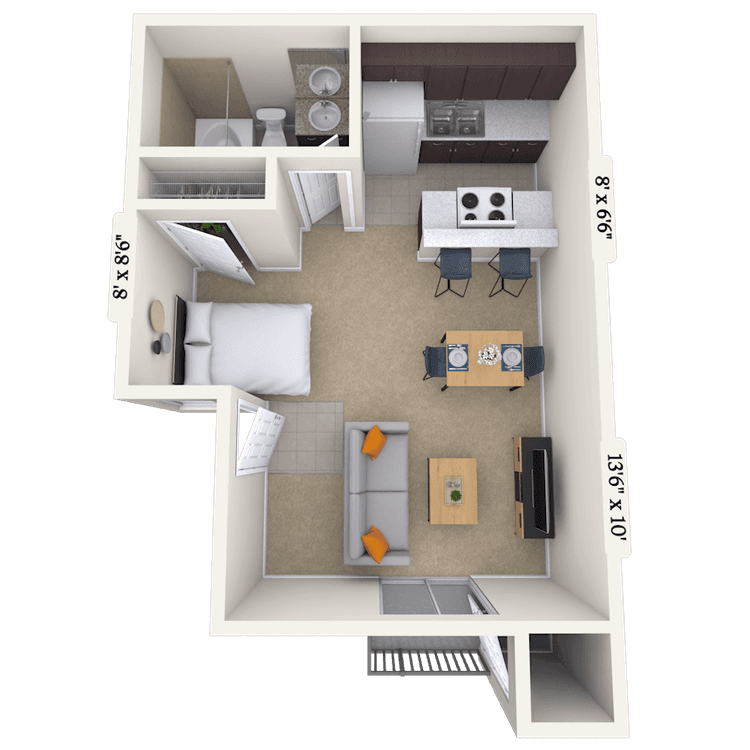 Floorplan image of unit 01107