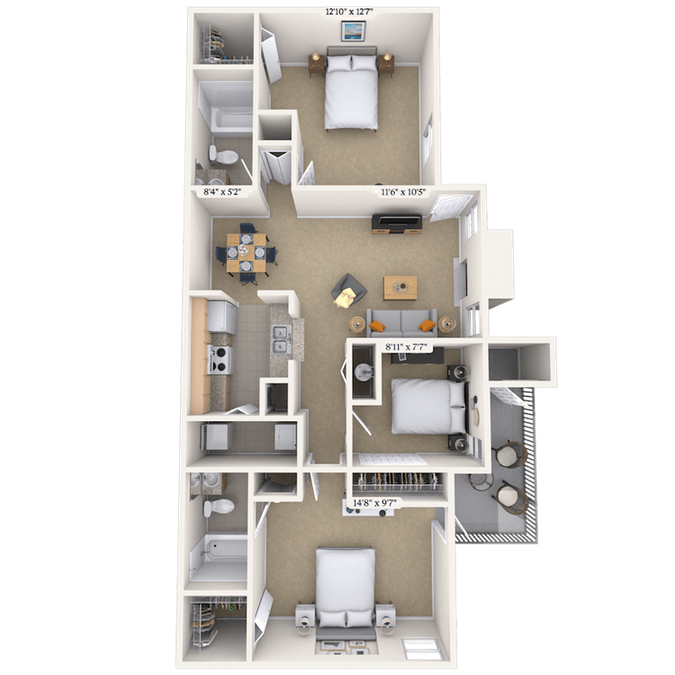 Floorplan image of unit 131308