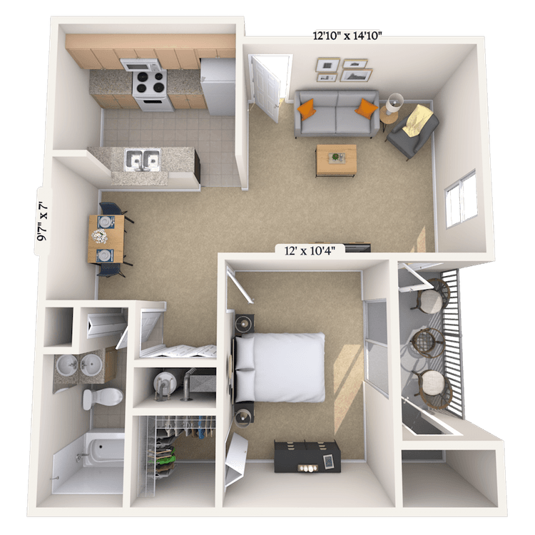 Floorplan image of unit 242403