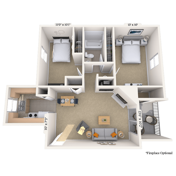 Floorplan image of unit 313104