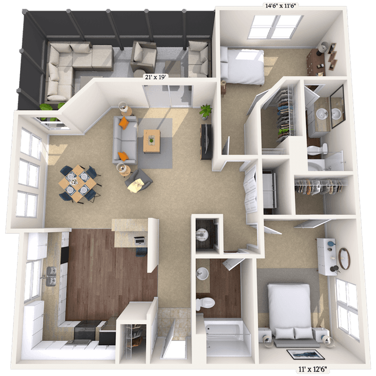 Floorplan image of unit 12102