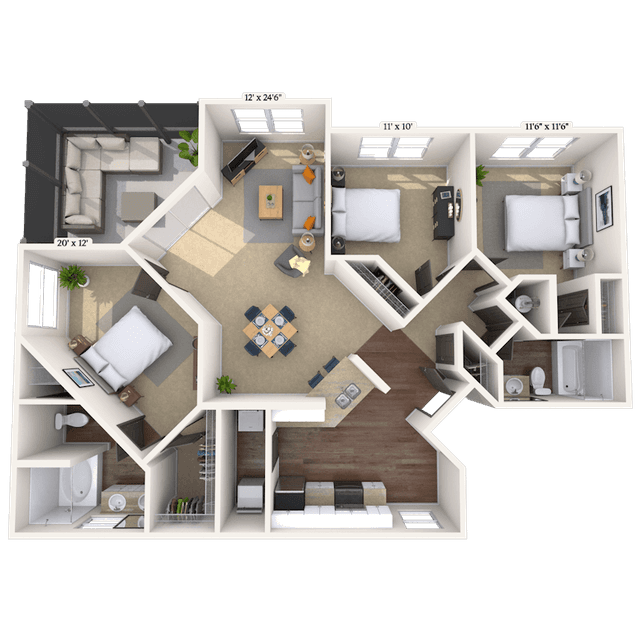 Floorplan image of unit 13301