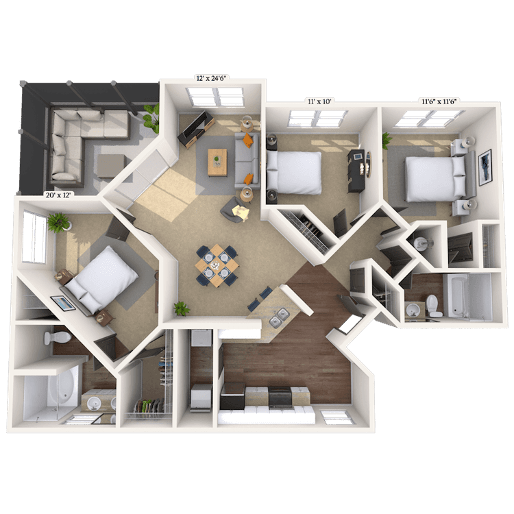 Floorplan image of unit 15202