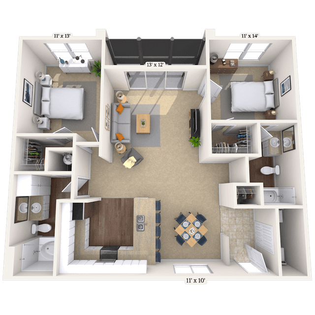 Floorplan image of unit 21105