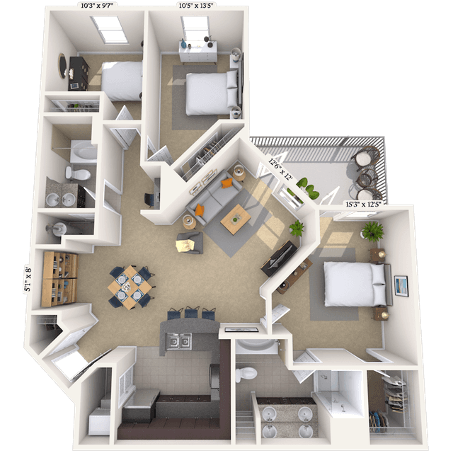 Floorplan image of unit 03366