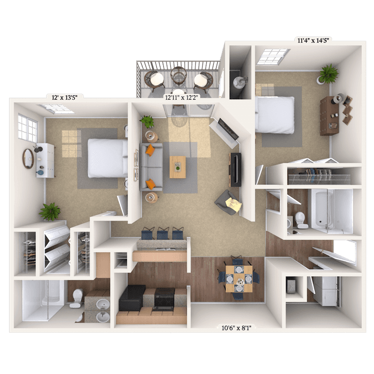 Floorplan image of unit 01035