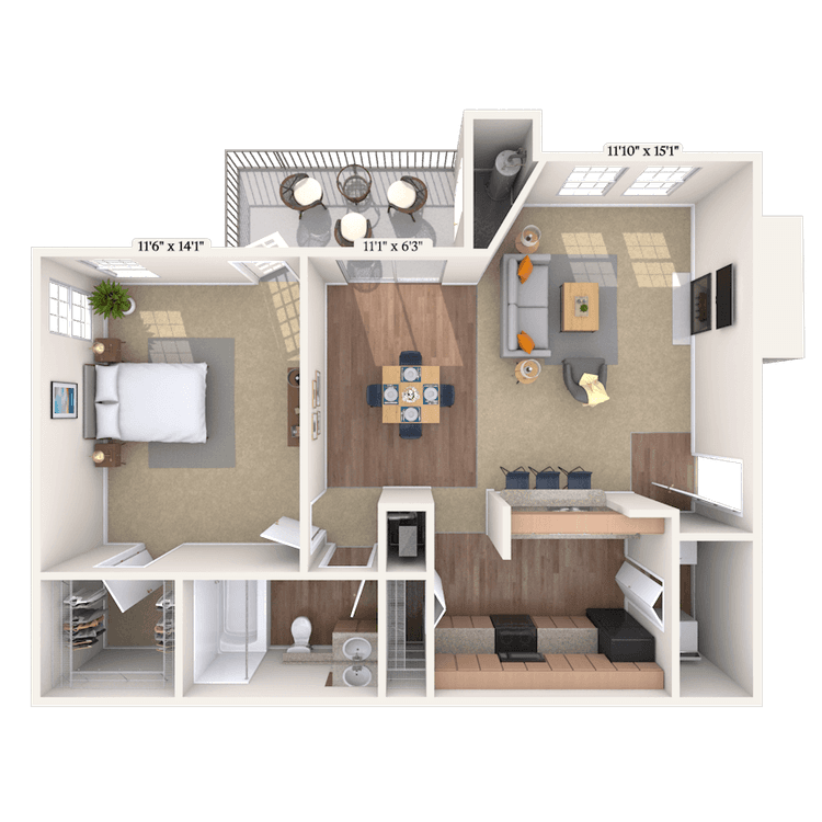 Floorplan image of unit 01104
