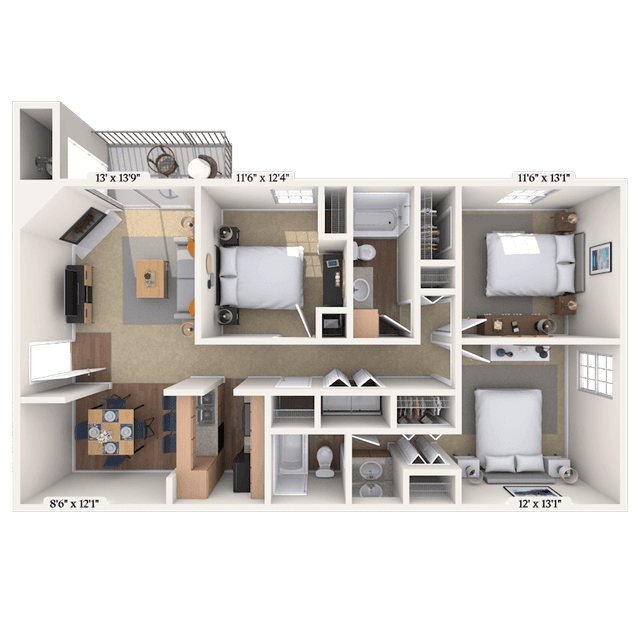 Floorplan image of unit 01006