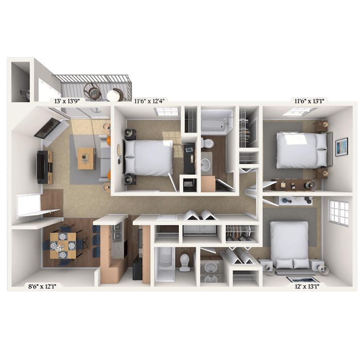 Floorplan image of unit 01252