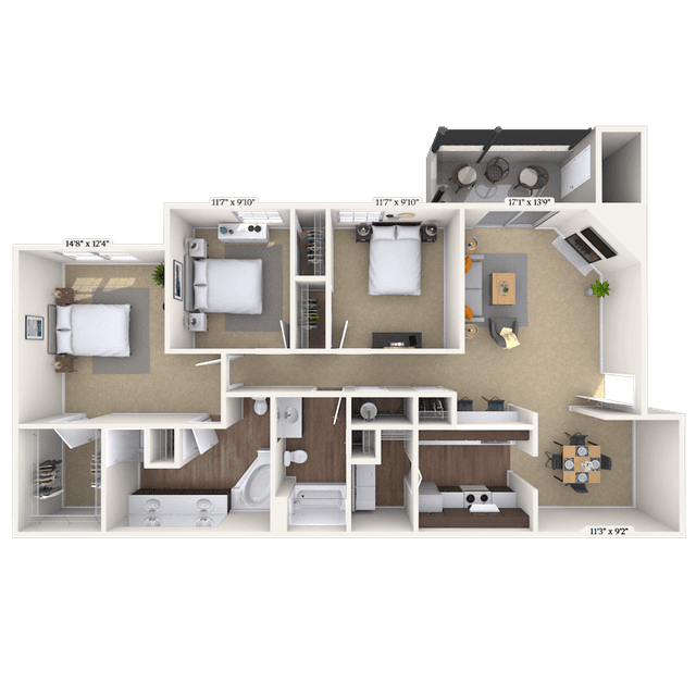 Floorplan image of unit 03319