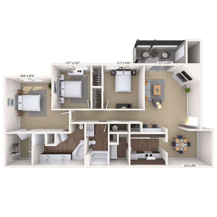 Floorplan image of unit 04423