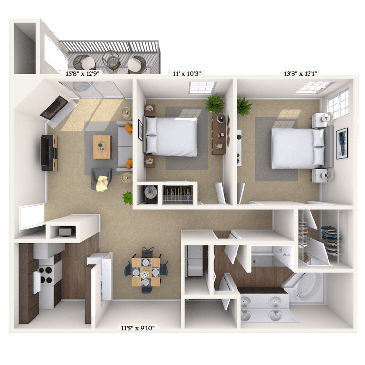 Floorplan image of unit 09904