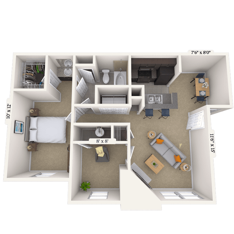 Floorplan image of unit 010104