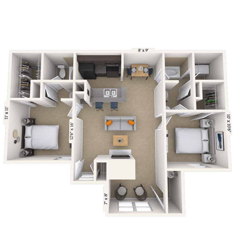 Floorplan image of unit 202008