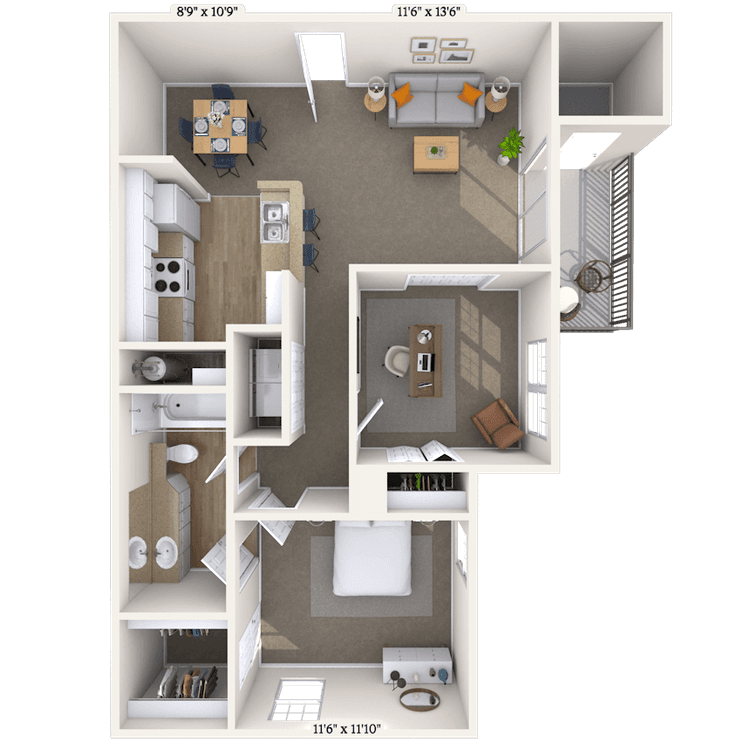 Floorplan image of unit 0517