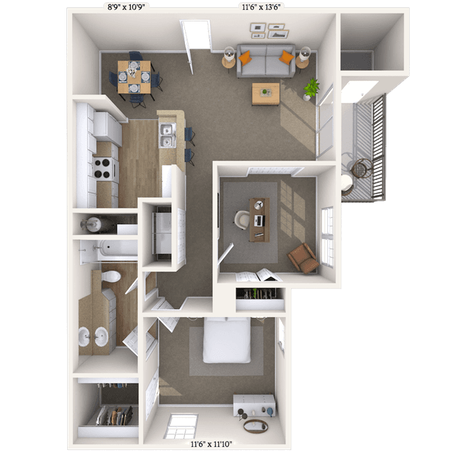 Floorplan image of unit 0524