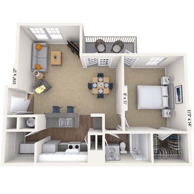 Floorplan image of unit 001115