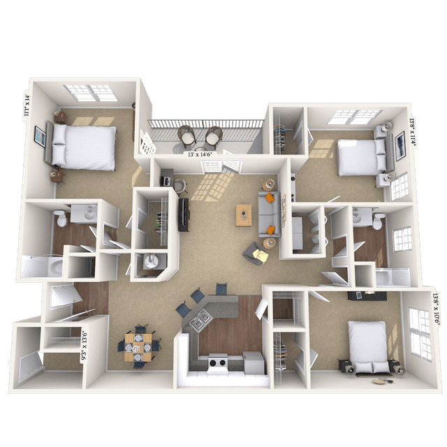 Floorplan image of unit 001534