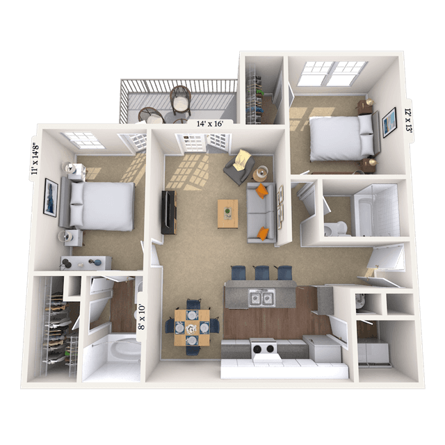 Floorplan image of unit 001632