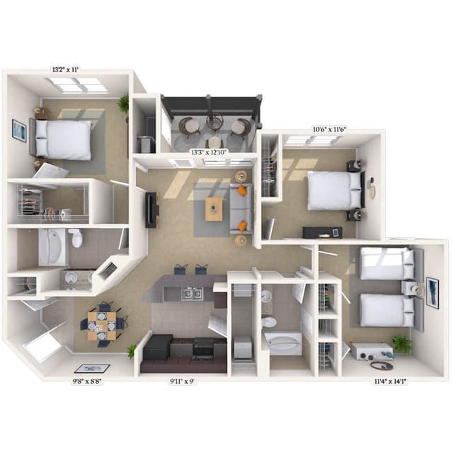 Floorplan image of unit 111114