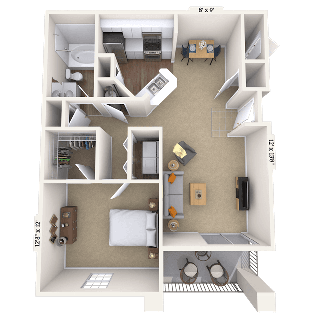 Floorplan image of unit 1609