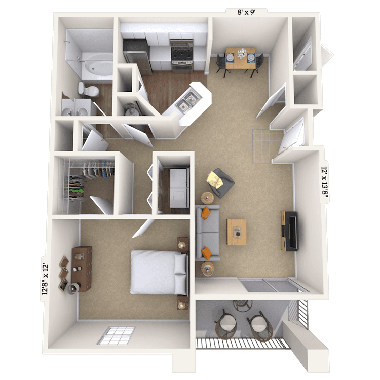 Floorplan image of unit 1609