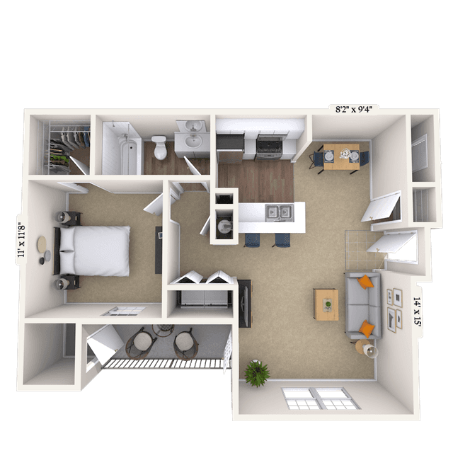 Floorplan image of unit 11306