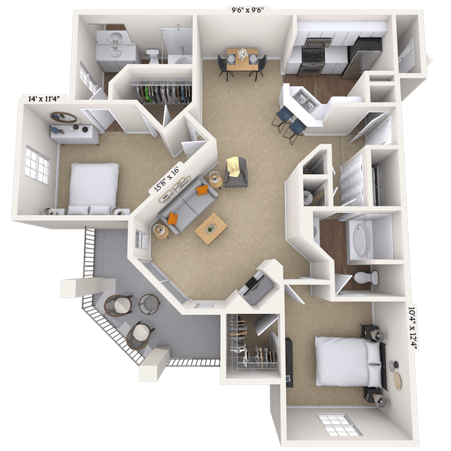Floorplan image of unit 11524