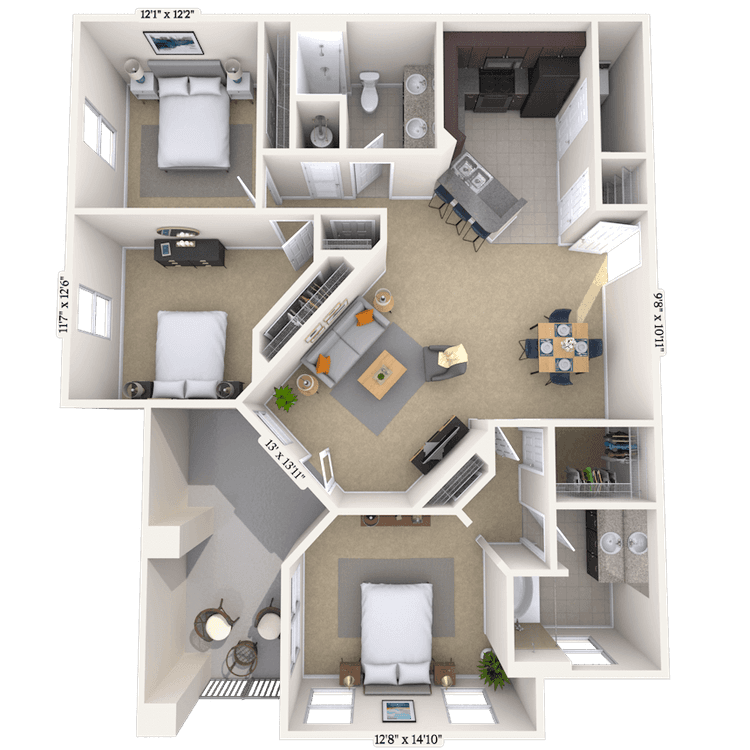 Floorplan image of unit 022308
