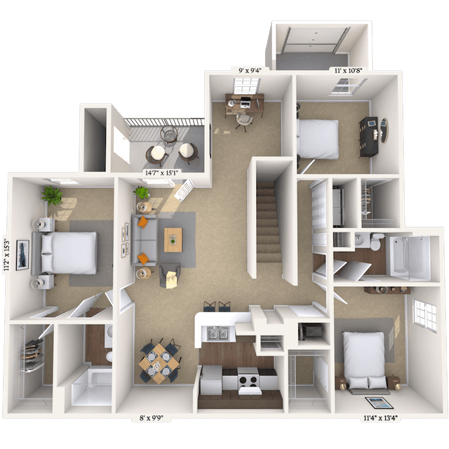 Floorplan image of unit 014-201
