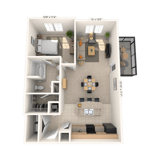 Floorplan image of unit 22101