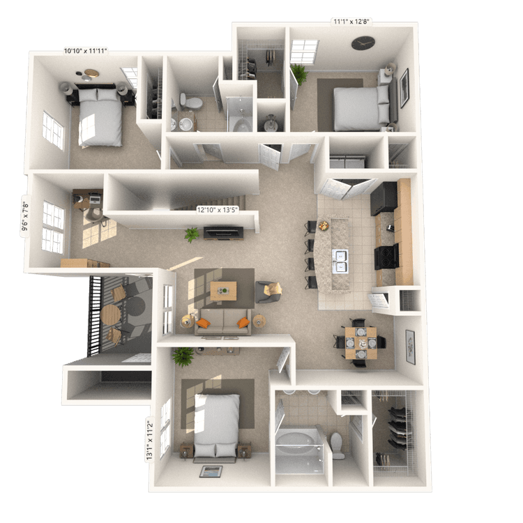 Floorplan image of unit 07207