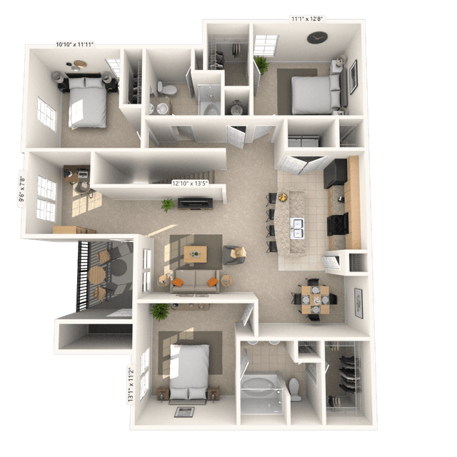 Floorplan image of unit 12201