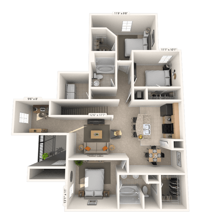 Floorplan image of unit 21202