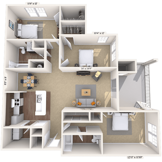 Floorplan image of unit 0119-202