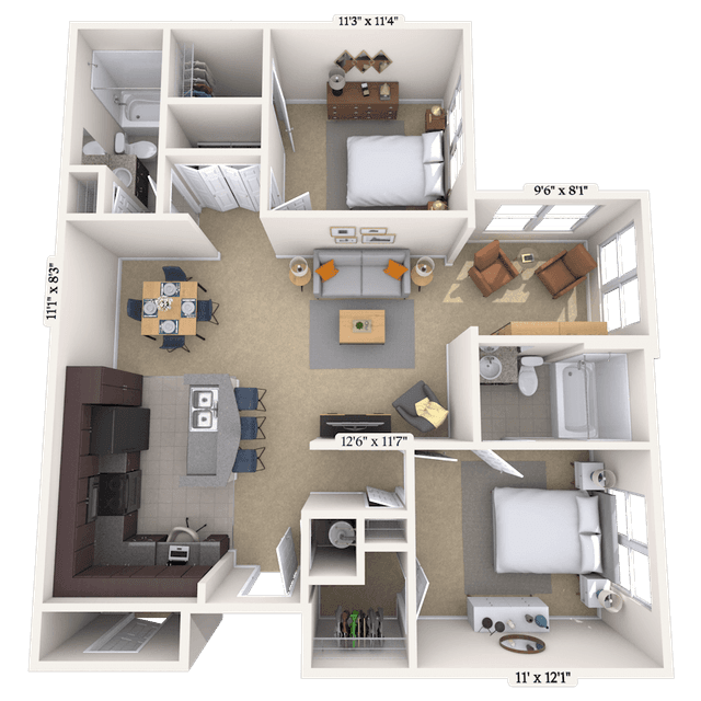 Floorplan image of unit 06306