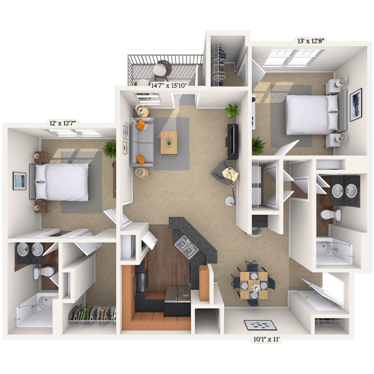 Floorplan image of unit 07712