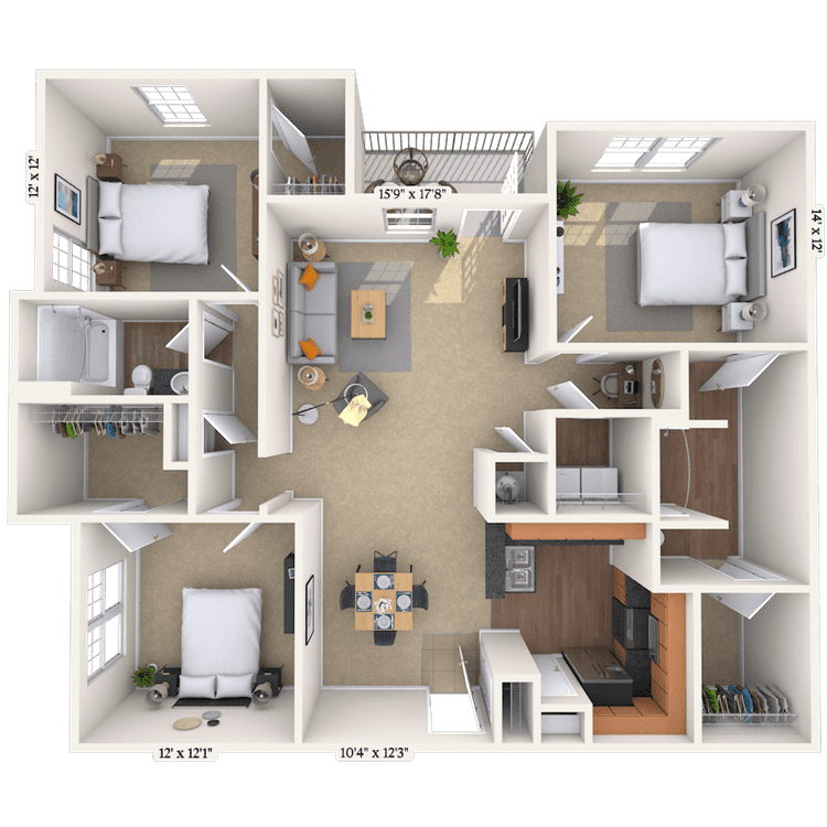 Floorplan image of unit 04409