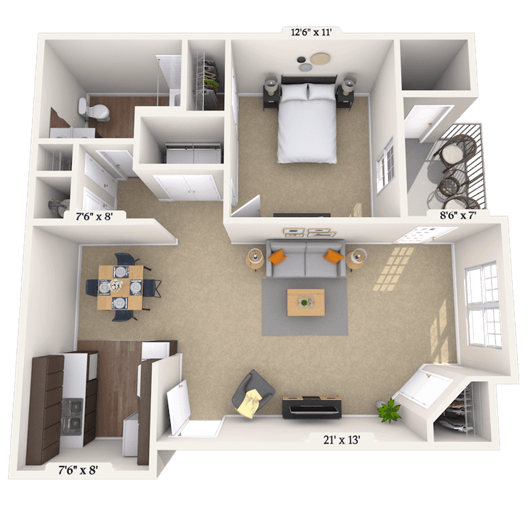 Floorplan image of unit 002207M