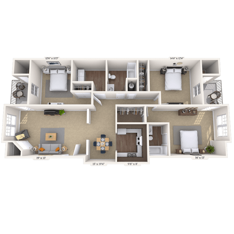 Floorplan image of unit 008914K