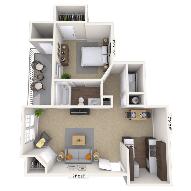 Floorplan image of unit 002306D