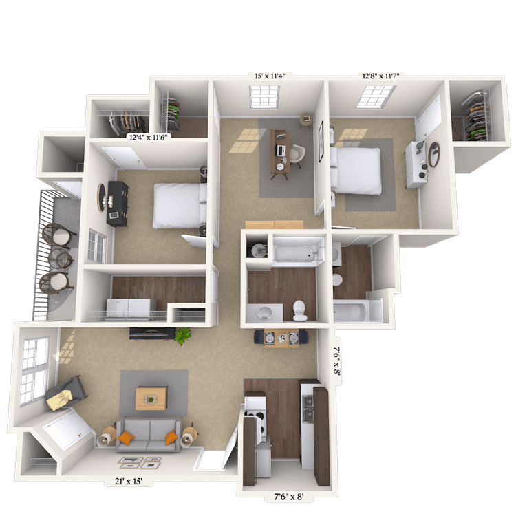 Floorplan image of unit 008907L