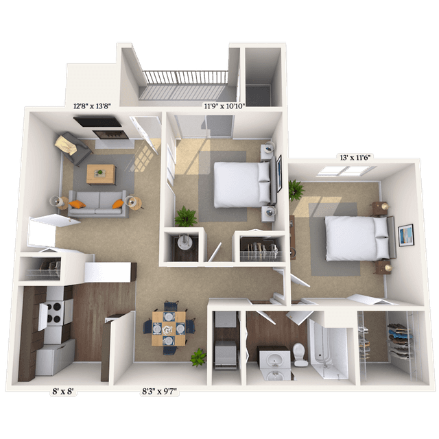 Floorplan image of unit 001428