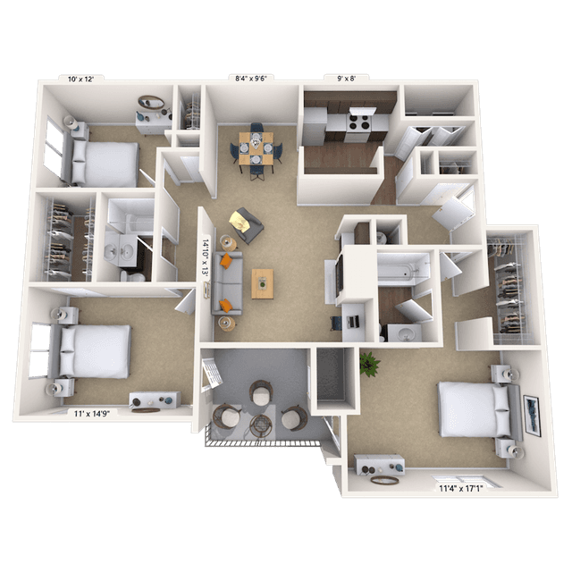 Floorplan image of unit 001721