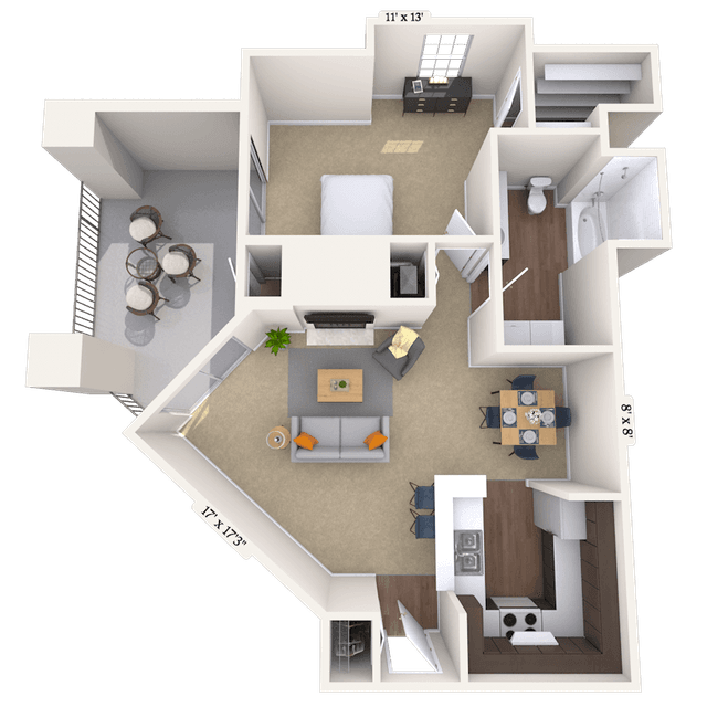 Floorplan image of unit 0127043B