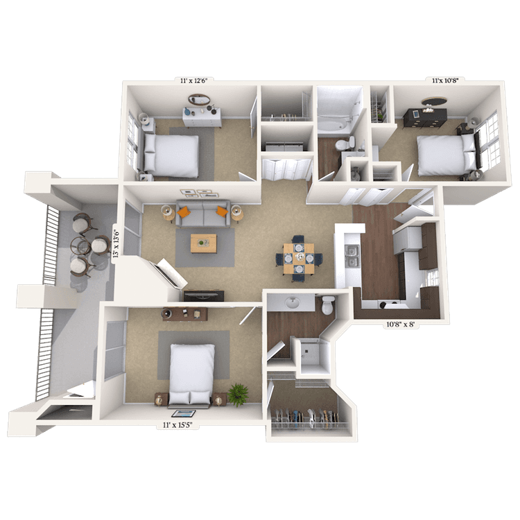 Floorplan image of unit 0130101B