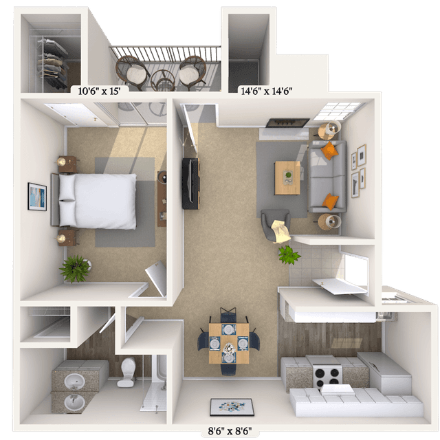 Floorplan image of unit 131308